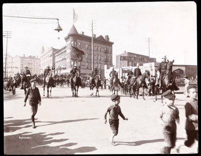 Vista del Desfile de la Policía de Brooklyn, 1897 de Byron Company